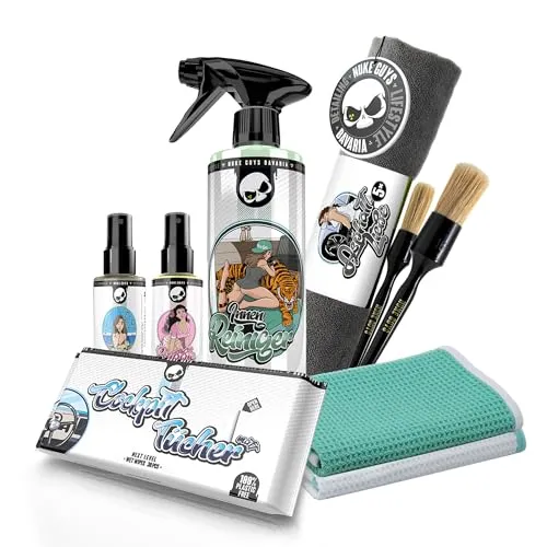 Nuke Guys Auto Reinigungsset Innenraum – Komplette Autopflege - Autopflege & Motorradpflege: Alles für die gründliche Innenreinigung – inkl. Innenraumreiniger, Glasreiniger, Duft und Zubehör für schwer erreichbare Stellen.