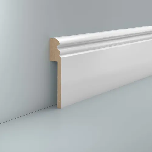 Sockelleiste Abdeckleiste Fliesensockel 19x96 mm Weiß RAL 9016 MDF foliert