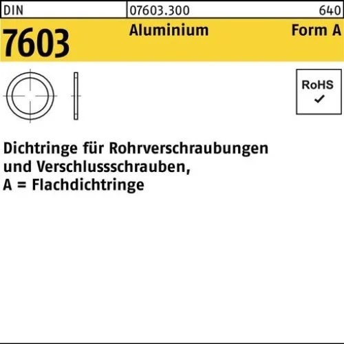 100er PACK(Stk)  007603740010060010 Flachdichtring DIN 7603 6 x10 x1 Aluminium