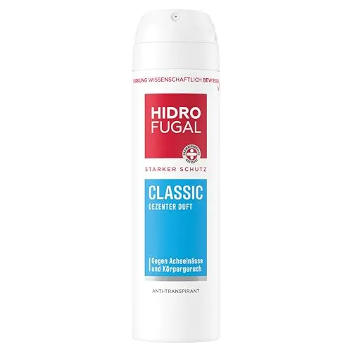 Hidrofugal Anti-Transpirant Classic Spray 150 ml - Deo Spray – Starker Schutz gegen Körpergeruch und Achselnässe, sanft zur Haut mit alkoholfreier Formel. Dezenter Duft, ideal für Sie und Ihn. Dermatologisch getestet.
