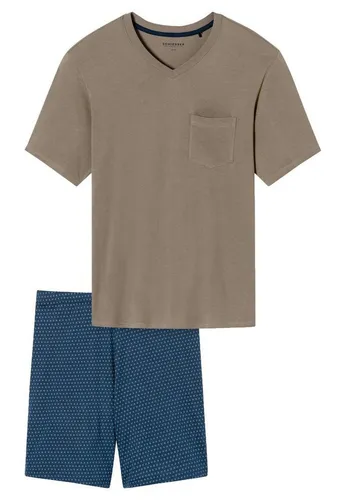 Schiesser Shorty Comfort Fit (Set, 2 tlg) gemustert, V-Ausschnitt, Brusttasche