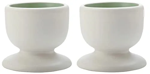 WESTCRAFT Tint Eierbecher aus Porzellan, außen weiß, innen mit einem Farbhighlight, Zeitlose Tafelwelten Maxwell & Williams (2er-Set-Mint), 5 cm
