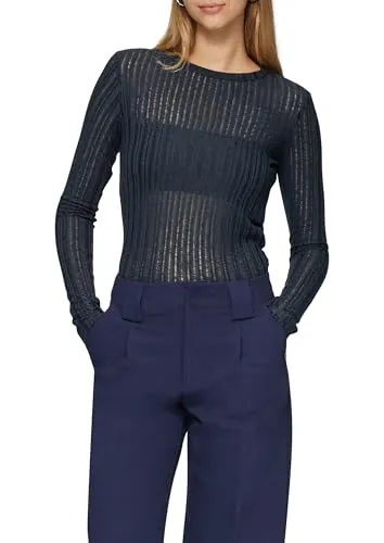 QS Leicht transparentes Longsleeve mit Strukturmuster