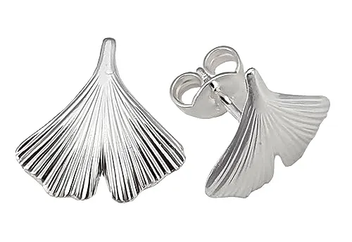 Ohrringe Ginkoblatt Ginkgo Silber 925 Ginkgoblatt Ginko Ohrstecker Stecker