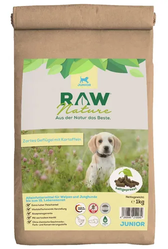 RAW Nature kaltgepresstes Trockenfutter JUNIOR