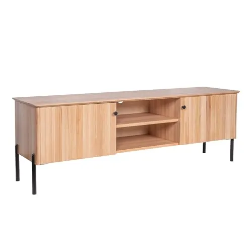 Lowboard Medienschrank aus massiver Kernbuche 158x41x54 - TV-Lowboard aus massiver Kernbuche, ideal für Industrial Look, bietet Stauraum hinter 2 Türen und ist ein langlebiger Blickfang in jedem Raum.