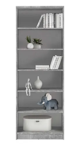 Bücherregal OPTIMUS, Betondekor, 6 Fächer - Bücherregal in Betondekor mit 6 Fächern, ideal für die flexible Aufbewahrung von Ordnern dank höhenverstellbarer Einlegeböden. Perfekt für jedes Zuhause oder Büro!