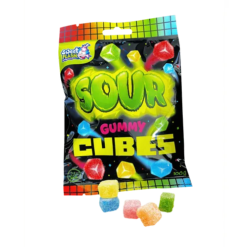 Sweet Flash Sour Gummy Cubes Fruchtgummi 100g