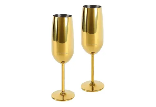 ECHTWERK Sektglas - Unzerbrechliche Edelstahl Champagnerkelche - Stilvolles 2-teiliges Set aus bruchsicherem Edelstahl, ideal für Hochzeiten und Picknicks. Mit Kupferbeschichtung für lange Kühlung, perfekt für Outdoor-Aktivitäten.