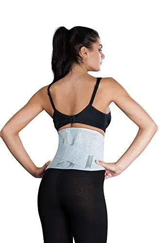 Atmungsaktive Rückenbandage, Rückenstütze LOREY-LU10077 aus elastischem Netzgewebe Größe XXL Farbe Silber