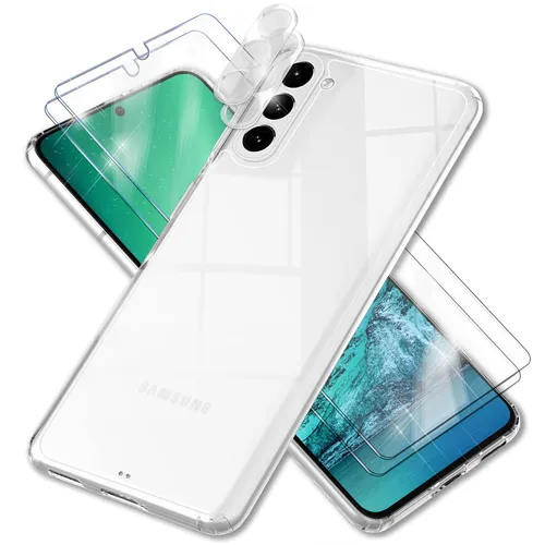 Klare Hülle für Samsung Galaxy S23, mit 2x Displayglas 2x Kameraglas Schutz Case