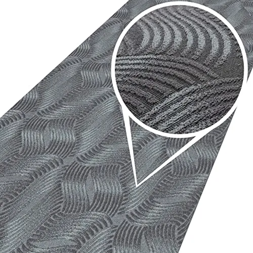 ANRO Teppich Teppichläufer Flur Schlafzimmer Küche Wohnzimmer Küchenläufer Küchenteppich rutschfest Meterware Anton Julianna Grau 100 x 120cm Neuheit