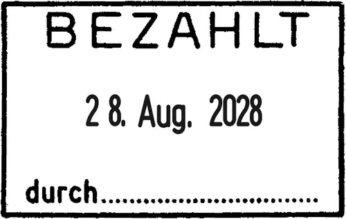 WEDO Stempel Datumstempel mit Textplatte bezahlt/ durch