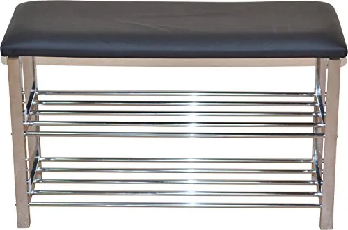 möbel direkt online Sitzbank Schuhregal - Schuhregal mit moderner Sitzbank, stabiler Vierkantstahlkonstruktion und pflegeleichtem Kunstlederbezug – ideal für Flur und Eingangsbereich.