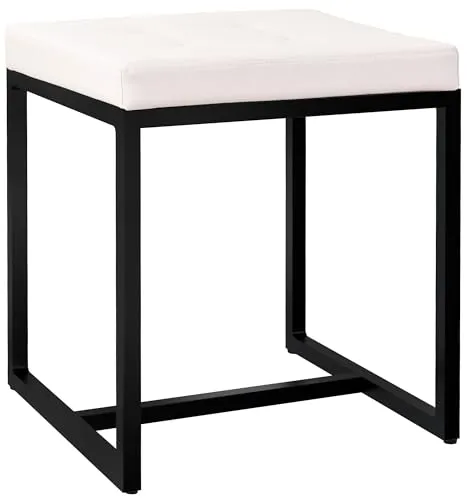 CLP Sitzhocker Barci - Moderner Polsterhocker mit robustem Eisengestell - Stilvolle Hocker: Hochwertiger Sitzhocker mit bequem gepolsterter Sitzfläche und robustem pulverbeschichtetem Eisengestell, ideal für kleine Räume und vielseitig einsetzbar.