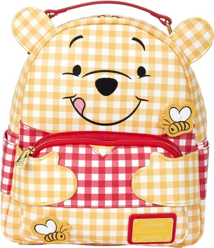Loungefly WDBK2202FNUK Disney Winnie the Pooh Rucksack - Kindertaschen mit 3D-Ohren und goldglänzender Hardware, perfekt für kleine Disney-Fans auf Abenteuerreise.