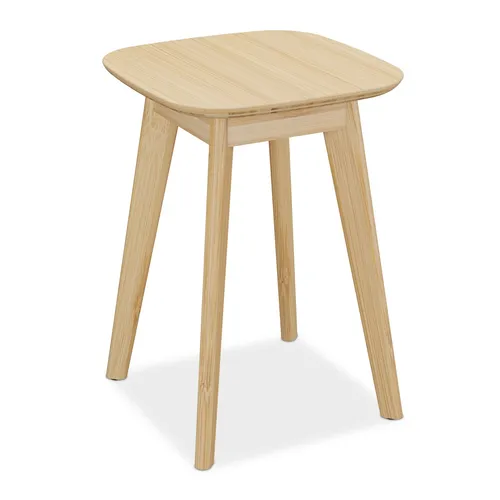 Bambus Sitzhocker – Esszimmerhocker, Barhocker und Badhocker - Hochwertiger Hocker aus Bambus, quadratische Sitzform, max. Belastbarkeit 100 kg – ideal für Esszimmer, Küche und Bad.