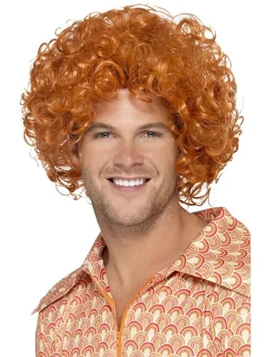 Smiffys Afro Dauerwellen Perücke, Rotblond für Halloween