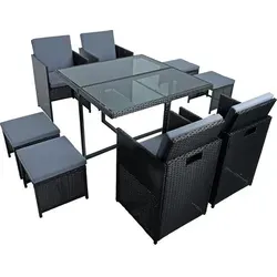 ESTEXO Polyrattan Sitzgruppe für 8 Personen