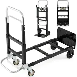COSTWAY 2-in-1 Transportwagen Sackkarre klappbar – vielseitiger Handwagen mit Teleskopgriff - Vielseitiger 2-in-1 Transportwagen, der als Sackkarre und Plattformwagen dient. Tragfähigkeit bis 272 kg, klappbar und mit verstellbarem Teleskopgriff für komfortablen Einsatz bei Umzügen oder Einkäufen.