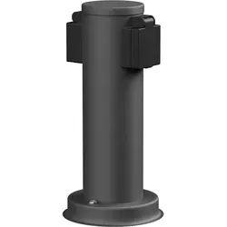 ledscom.de Garten Steckdosensäule PORU für außen, IP44, 2-fach, Edelstahl, anthrazit, rund, 27 cm