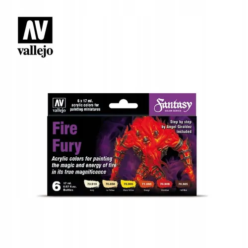 VALLEJO MC FEUER & WUT SET VON 6 FARBEN 70243