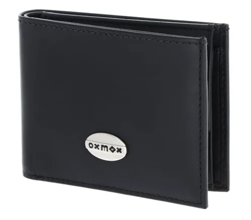 Oxmox Geldbörse Leder Leather RFID Protect Pocketbörse Pure Metal Round Black - Herren-Geldbörsen mit RFID-Schutz, strapazierfähig und wasserabweisend. Ideal für sicheres Aufbewahren Ihrer Daten und ein stilvoller Begleiter im Alltag.