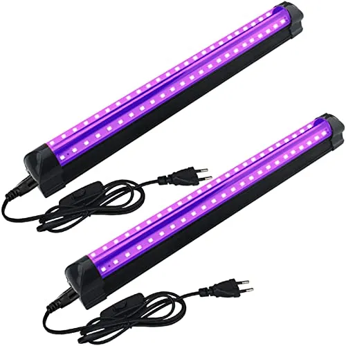 Eleganted 2PC 10W Schwarzlichtlampe, UV Schwarzlicht Röhre, schwarzlicht led, 395nm LED Lamp Blacklight Bar für Halloween Club Party Disco