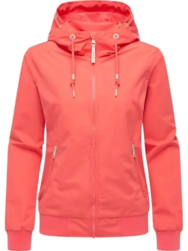 Ragwear Oggie YOUMODO Damen Übergangsjacke - Funktionsjacke in Coral, wasserdicht und atmungsaktiv mit 11.000 mm Wassersäule. Ideal für wechselhaftes Wetter und perfekt für Casual-Outfits oder sportlich-elegante Looks.
