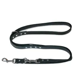 FREUDENTIER Hundeleine Leder 2m - Verstellbare Fettlederleine für alle Hundegrößen - Klassische Hundeleinen: 3-fach verstellbare Lederleine für optimale Anpassung und hohen Komfort – handgefertigt aus zertifiziertem Fettleder für nachhaltige Qualität.