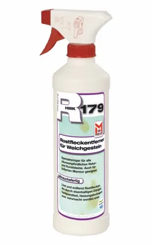 Moeller Stone Care - HMK R179 Rostfleckenentferner für Weichgestein - 0,475 Liter - Spezialreinigung für alle Natur- und Kunststein-Oberflächen.