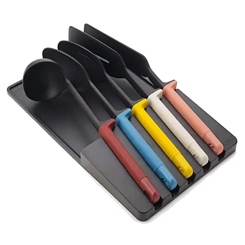 Joseph Joseph Elevate Utensilien-Set 5-teilig, mehrfarbig - Kochlöffel-Set mit Elevate-Technologie für verbesserte Hygiene und Ordnung. Hitzebeständige Utensilienköpfe und praktische Aufbewahrungslösung für die moderne Küche.