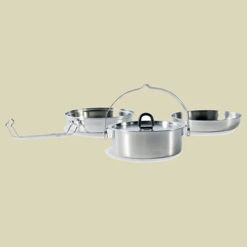 Tatonka Camp Set Regular - Edelstahl Kochset - Kochgeschirr für unterwegs, kompakt und leicht mit nur 17,3 x 6 cm, ideal für Camping und Outdoor-Abenteuer.