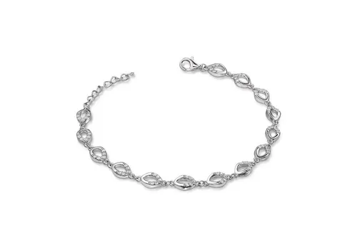 Schöner-SD Silberarmband Damen-Armband 925 Silber mit Zirkonia - Elegantes Silberarmband aus 925 Silber mit funkelnden Zirkonia-Steinen, anlaufgeschützt für langanhaltenden Glanz. Ideal für besondere Anlässe oder den Alltag.