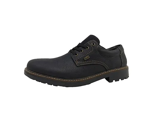 RIEKER Herren Schnürschuh Gr. 44, schwarz - Klassischer Freizeitschuh aus Leder mit TEX-Membrane, atmungsaktiv, wasserabweisend und winddicht – ideal für jeden Tag.
