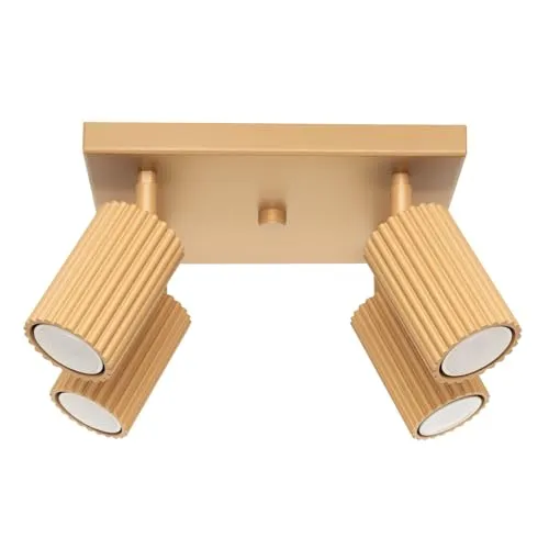 SOLLUX lighting Deckenlampe 4 Flammig aus Aluminium - Moderne Deckenleuchte aus Aluminium, ideal für elegante Ausleuchtung in Fluren, Küchen oder Wohnzimmer. Kompatibel mit GU10 LED-Leuchtmitteln, energieeffizient und platzsparend.