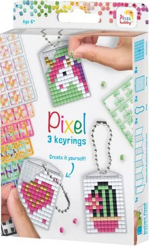 Pixel P20131 Mosaik Medaillon Mädchen - Kinderfreundliches Bastel-Set zum Selbstgestalten von Anhängern, fördert Kreativität und Feinmotorik