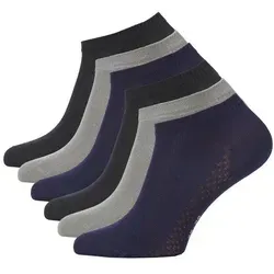 Cotton Prime® Sneakersocken Kurze Socken für Damen & Herren (6-Paar) weich und atmungsaktiv durch Viskose blau|grau|schwarz 35-38