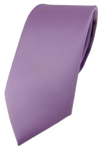 TigerTie Herren Krawatte – Klassische 7,5 cm Krawatte in dunkles flieder einfarbigem Design, ideal für Geschäftstermine, festliche Anlässe und die Freizeit