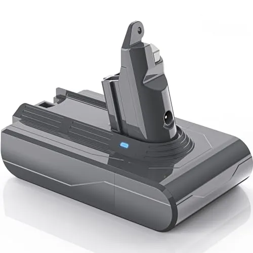 LONGFIT Ersatzakku für Dyson V6, 6500mAh - Ersatzakku für Dyson V6 Staubsauger, 100% kompatibel mit DC58-DC74. Hochleistungs-Li-Ion-Akku mit 6500mAh, kein Memory-Effekt, einfach in 2 Minuten zu installieren und mit 365 Tagen Garantie.