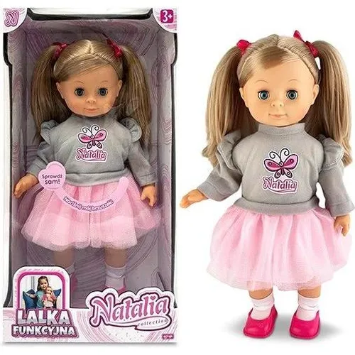 Natalia Puppe mit grauem Pullover, spricht Polnisch, 39 cm