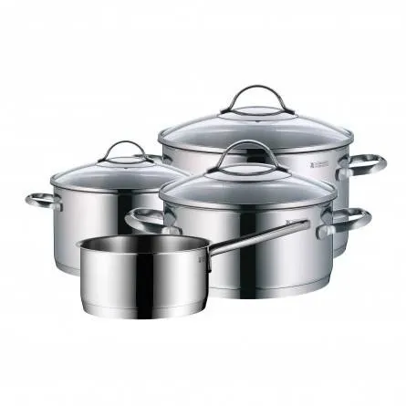 WMF Provence Plus Topfset Induktion 4-teilig - Hochwertiges Kochtopf Set aus Cromargan Edelstahl, ideal für alle Herdarten. Mit optimaler Wärmeverteilung und Glasdeckel für energiesparendes Kochen.