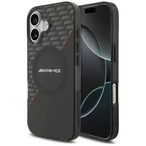 CG MOBILE AMG Doppellagige Transparente Rauten Hülle für iPhone 17 (Schwarz/Rot)