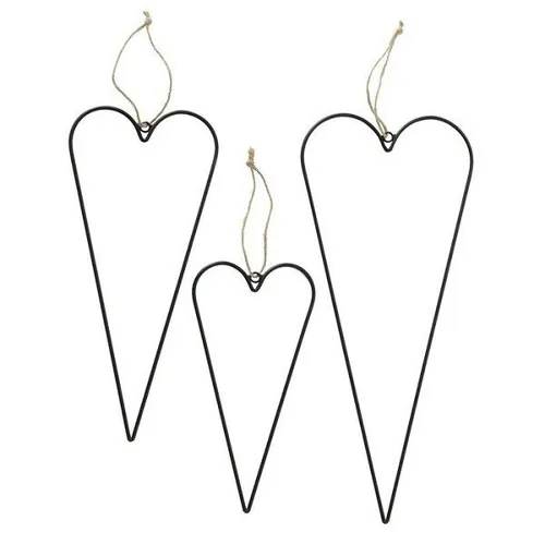 Herz Dekohänger Eisen Höhe 30-50 cm schwarz Fensterdeko Geschenk 3er Set