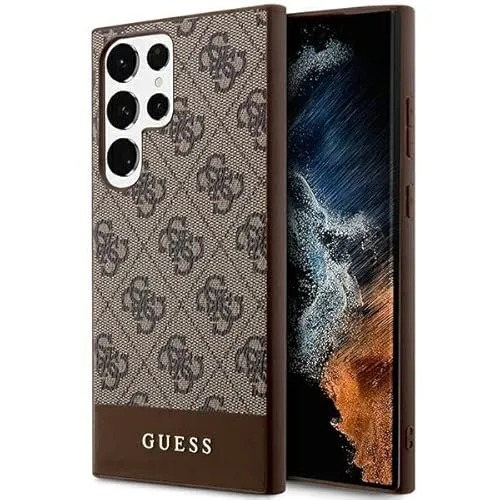CG MOBILE Guess GUHCS24LG4GLBR Hülle Für S24 Ultra S928 braun hardcase 4G Stripe Collection