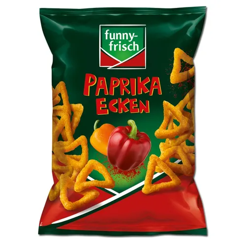 Funny Frisch Paprika Ecken 75g - Knusprige Chips mit Paprika-Geschmack - Chips, ideal für Snack-Liebhaber, vegetarisch und perfekt für gesellige Abende oder als Snack für zwischendurch.