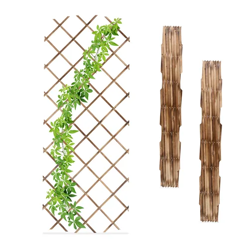 Relaxdays Ausziehbares Rankgitter 3er Set - Holz Rankgitter für Kletterpflanzen, variabel einsetzbar und ideal zur individuellen Gestaltung von Garten, Balkon und Terrasse.