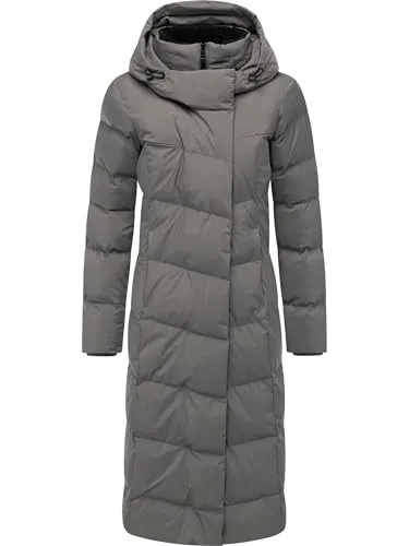 Ragwear Damen Langer Wasserdichter Wintermantel Pavla Long Soft YOUMODO Stone Grey Gr. L