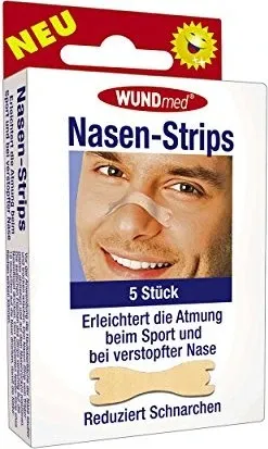 WUNDmed Pflaster Nasen-Strips 02-095 beige - 5 Stück - Pflaster & Verbandsmaterial, selbstklebend und unauffällig für angenehmen Tragekomfort bei Schlafen, Sport oder Ruhephasen.