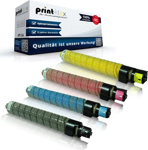 4x Kompatible Tonerkartuschen für Ricoh Aficio MPC2550MP C2550csp MPC2550Series MPC2550spf 841196 841197 841198 841199 Schwarz Blau Rot Gelb - Toner Plus Serie
